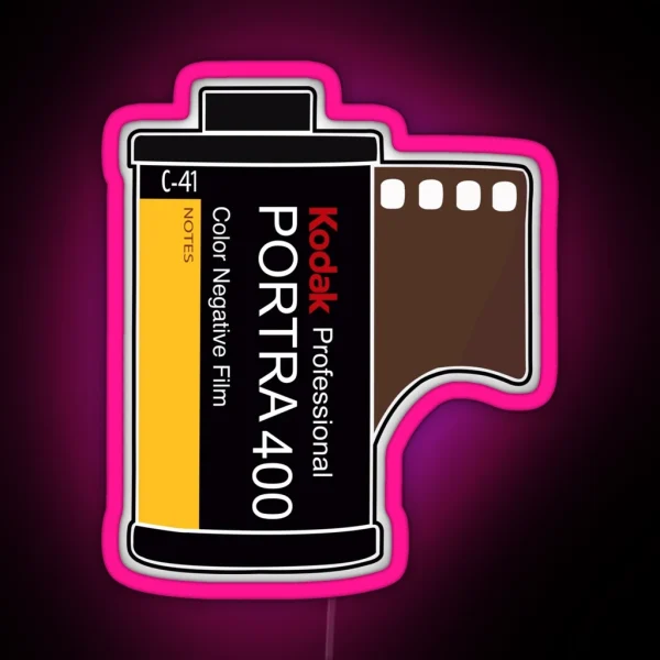 35 Mm Film Kodak Portra 400 RGB Neon Sign