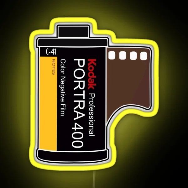 35 Mm Film Kodak Portra 400 RGB Neon Sign