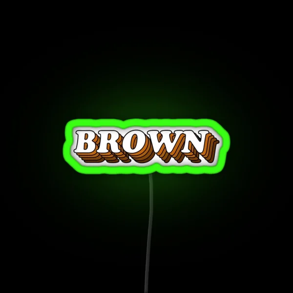 3D Retro Brown RGB Neon Sign