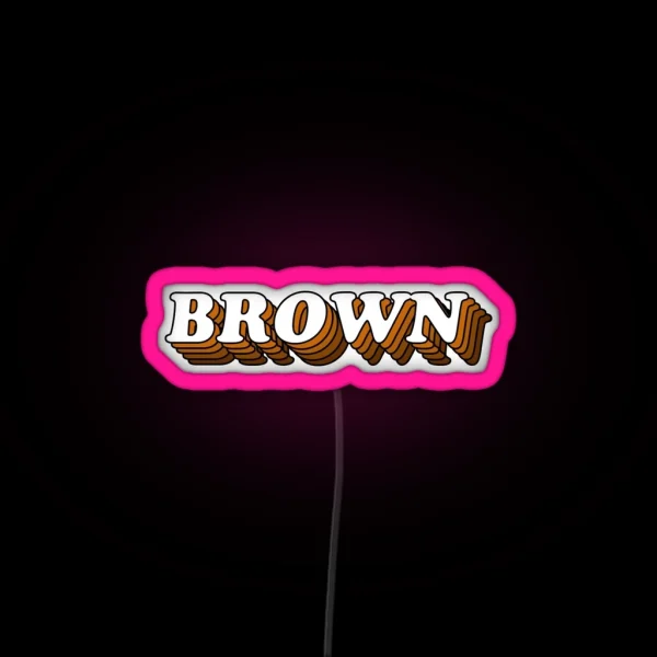 3D Retro Brown RGB Neon Sign