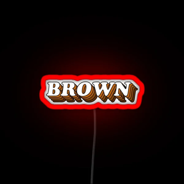 3D Retro Brown RGB Neon Sign