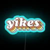 Retro Neon Bar Sign with Vibrant 3D Colorful Yikes Display