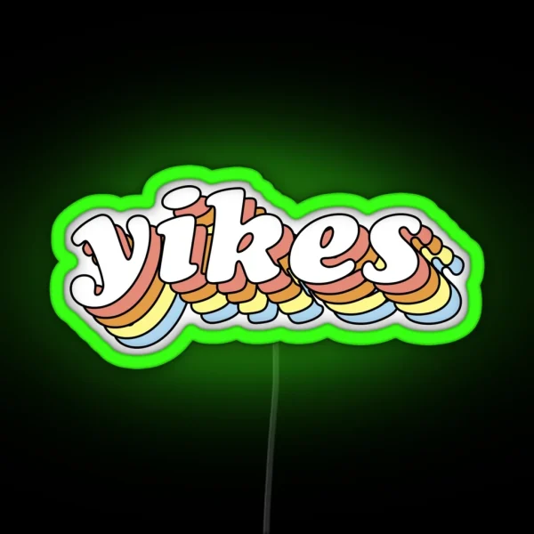 3D Retro Yikes RGB Neon Sign