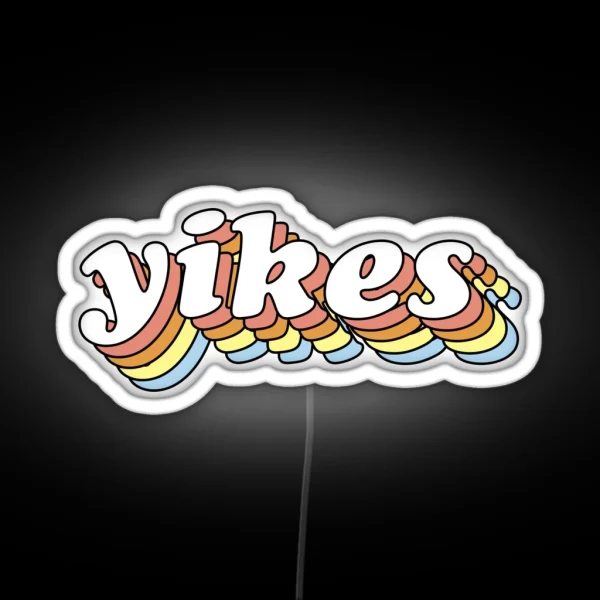 3D Retro Yikes RGB Neon Sign