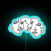 Bright RGB LED Neon Sign for Modern Three Faced Personality Spaces