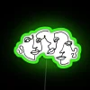 Vibrant 3-faced RGB neon sign for modern room decor accents