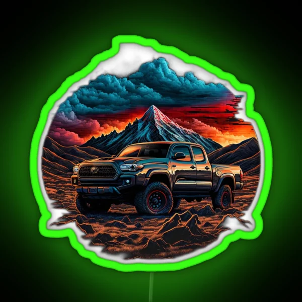 3rd Gen Toyota Tacoma Mountains RGB Neon Sign