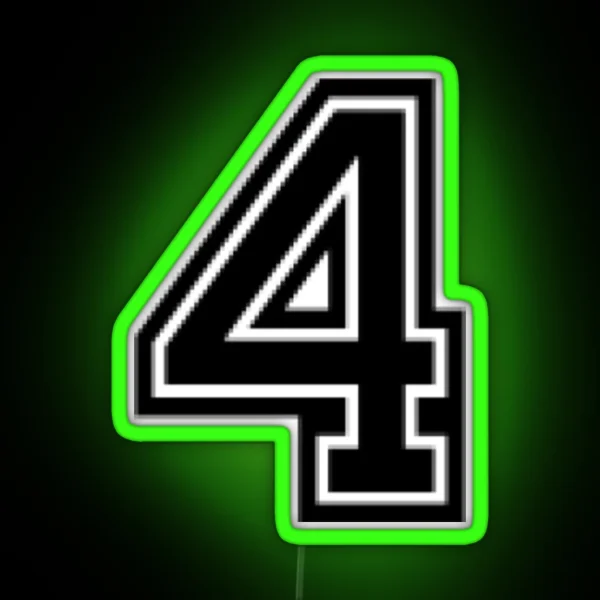 4 Varsity Number RGB Neon Sign