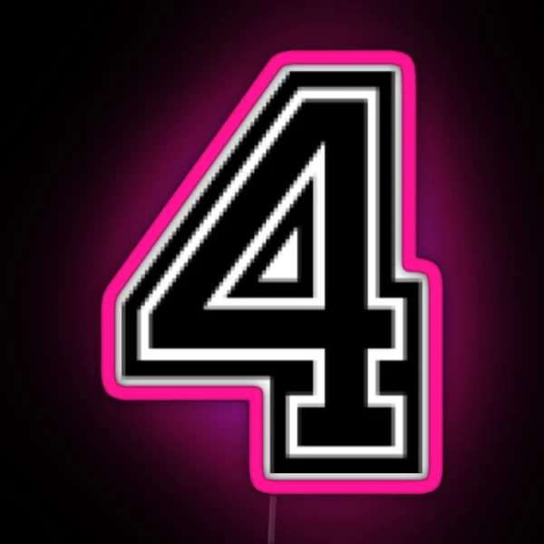 4 Varsity Number RGB Neon Sign