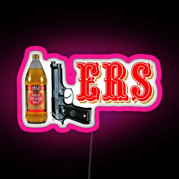 40 9 ERS 40oz 9mm RGB Neon Sign