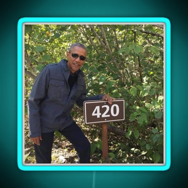 420 Obama Print RGB Neon Sign