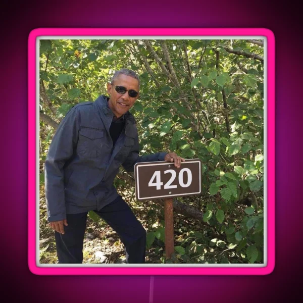 420 Obama Print RGB Neon Sign