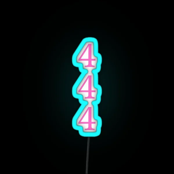 444 Stacked Pink RGB Neon Sign