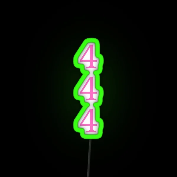 444 Stacked Pink RGB Neon Sign