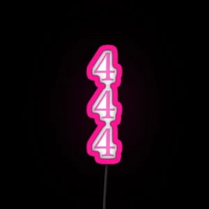 444 Stacked Pink RGB Neon Sign