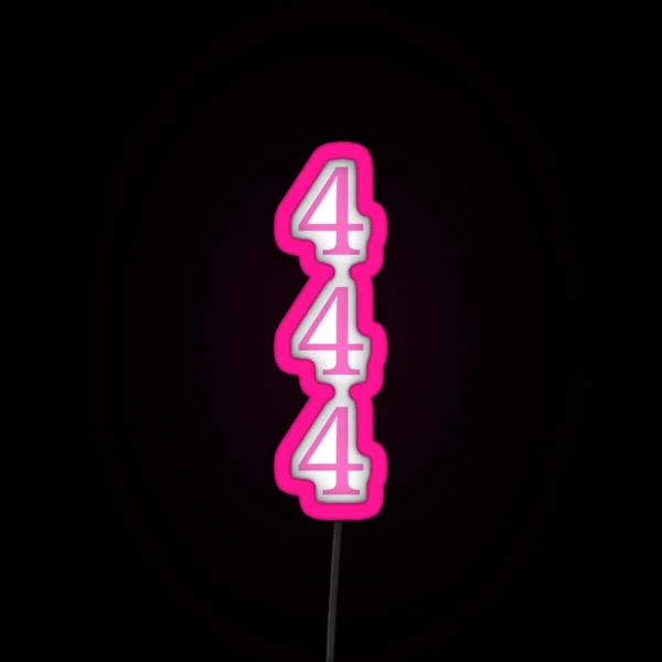 444 Stacked Pink RGB Neon Sign