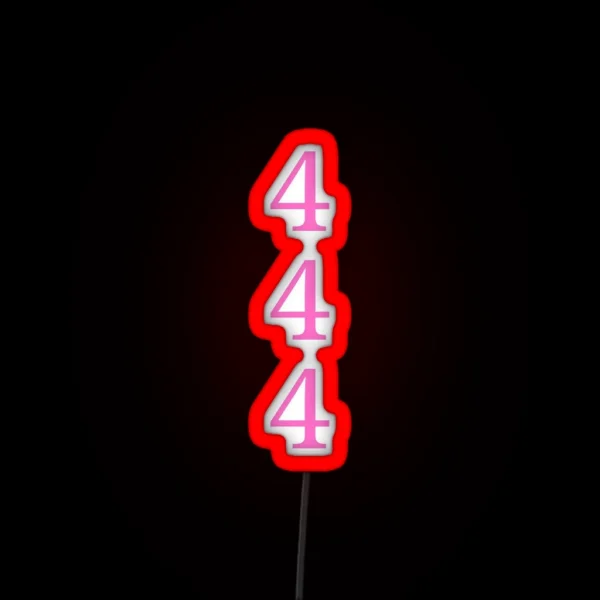 444 Stacked Pink RGB Neon Sign