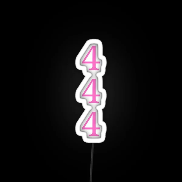 444 Stacked Pink RGB Neon Sign