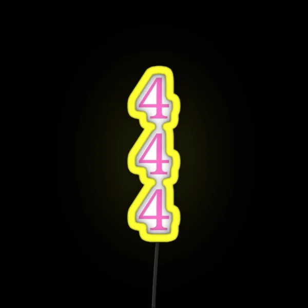 444 Stacked Pink RGB Neon Sign