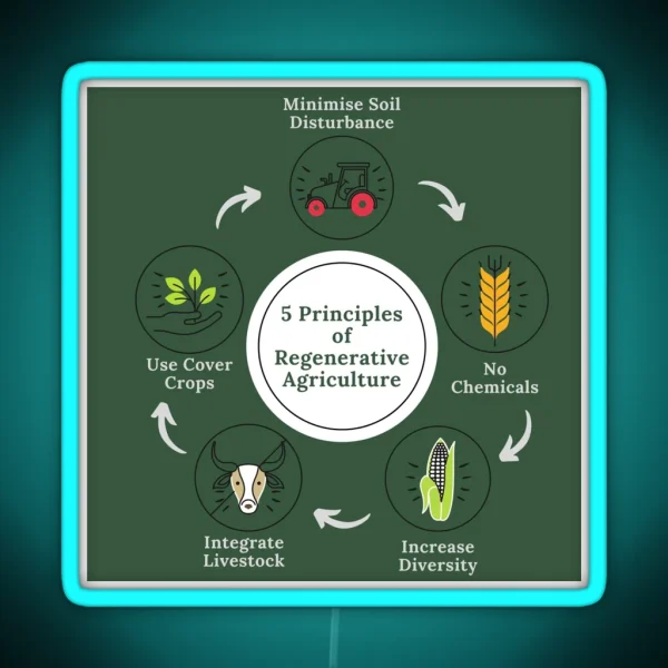 5 Principles Of Regenerative Agriculture Save Our Soil RGB Neon Sign