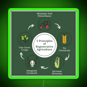 5 Principles Of Regenerative Agriculture Save Our Soil Reverse Climate Change RGB Neon Sign
