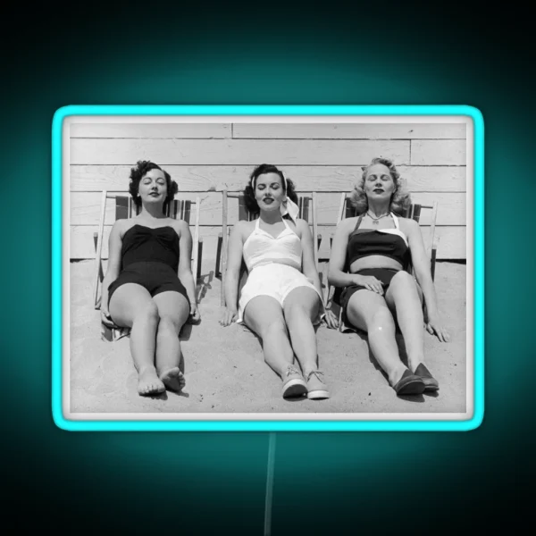 50 S Woman Tanning RGB Neon Sign