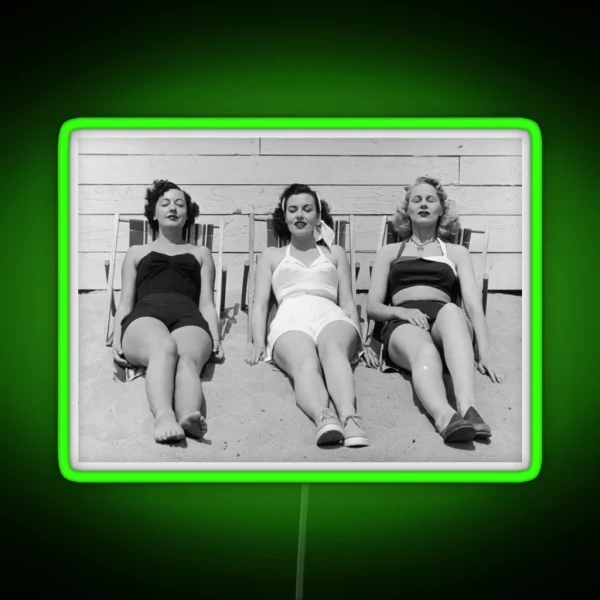 50 S Woman Tanning RGB Neon Sign