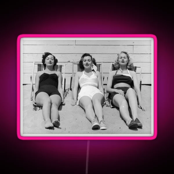 50 S Woman Tanning RGB Neon Sign