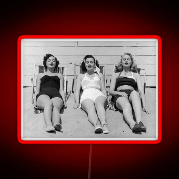 50 S Woman Tanning RGB Neon Sign