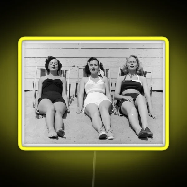 50 S Woman Tanning RGB Neon Sign