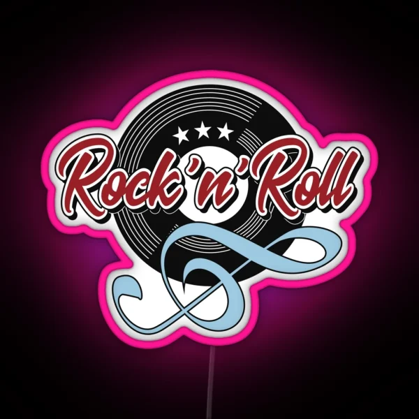 50s Rockabilly Vintage Rock And Roll Music Sock Hop Party RGB Neon Sign