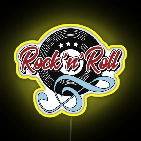 50s Rockabilly Vintage Rock And Roll Music Sock Hop Party RGB Neon Sign