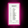 Brightly lit 55 Burgers and Food Menu Neon Sign Display