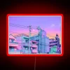 Ethereal Tokyo cityscape at sunset with vibrant RGB neon lights