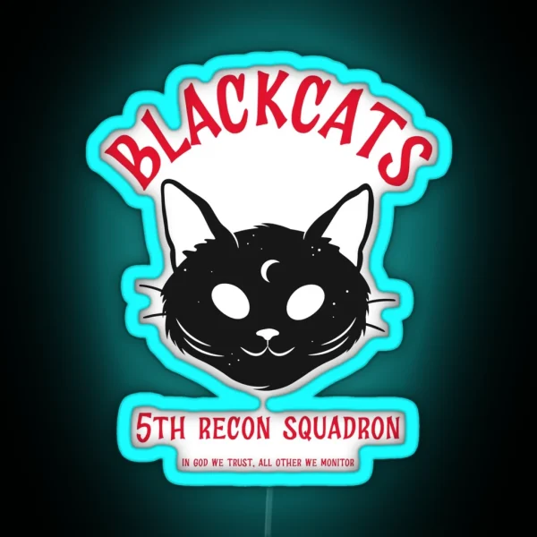 5th Reconnaissance Squadron Blackcat RGB Neon Sign