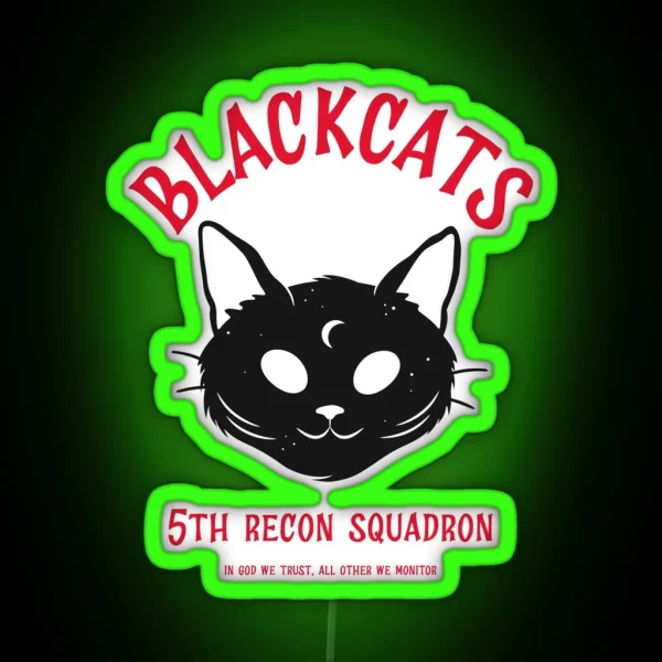 5th Reconnaissance Squadron Blackcat RGB Neon Sign