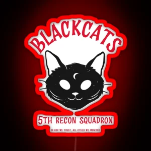 5th Reconnaissance Squadron Blackcat RGB Neon Sign