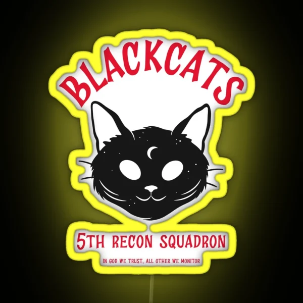 5th Reconnaissance Squadron Blackcat RGB Neon Sign