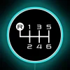 Neon Sign with Colorful 6-Speed Manual Transmission Shift Pattern Design