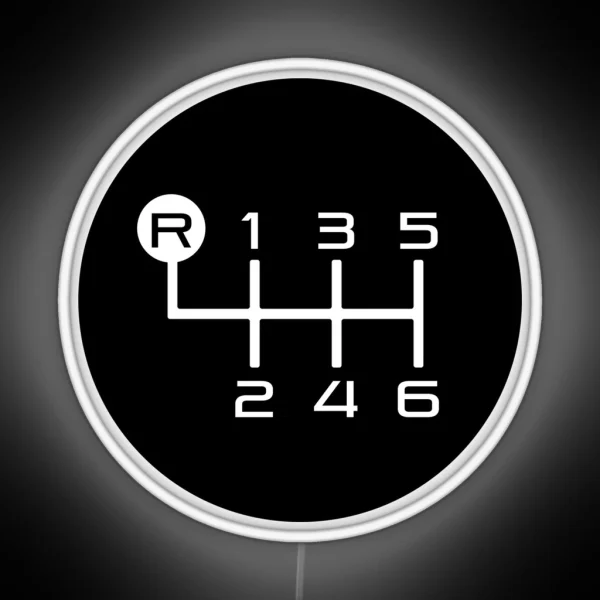 6 Speed Manual Transmission Shift Pattern RGB Neon Sign