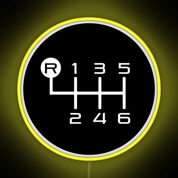 6 Speed Manual Transmission Shift Pattern RGB Neon Sign
