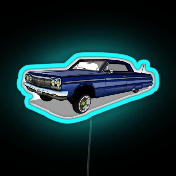 64 Impala SS Blue RGB Neon Sign