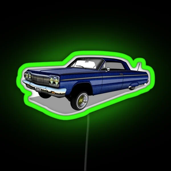 64 Impala SS Blue RGB Neon Sign