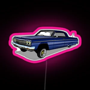 64 Impala SS Blue RGB Neon Sign