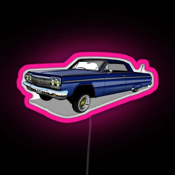 64 Impala SS Blue RGB Neon Sign