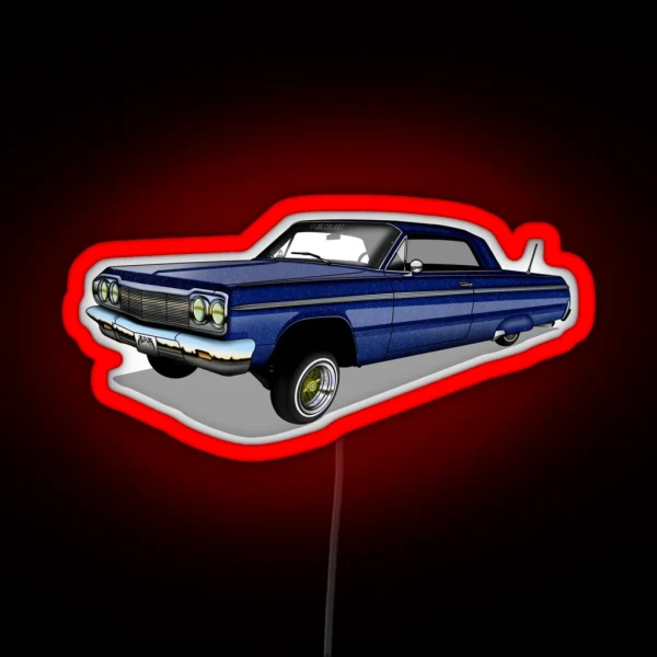 64 Impala SS Blue RGB Neon Sign