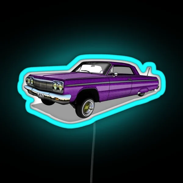 64 Impala SS Purple RGB Neon Sign
