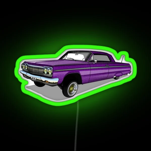 64 Impala SS Purple RGB Neon Sign