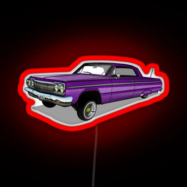 64 Impala SS Purple RGB Neon Sign