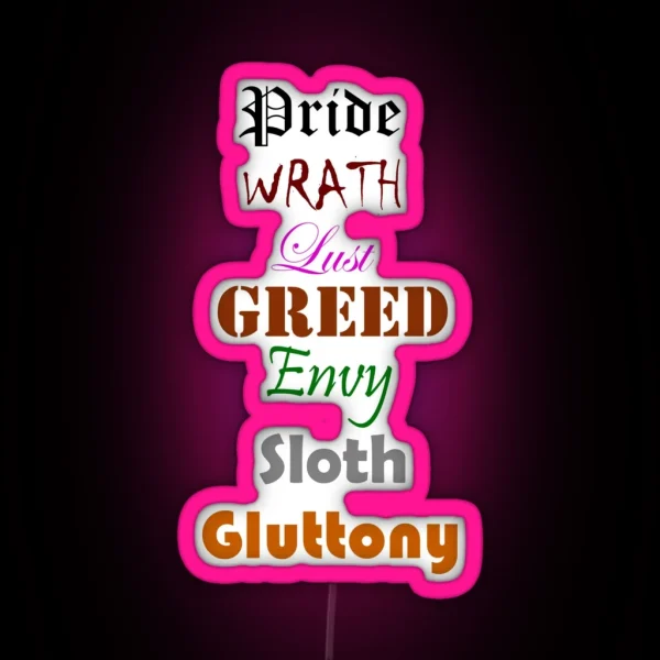 7 Deadly Sins RGB Neon Sign